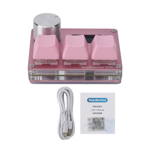 Pink 3-Key O3C OSU Rapid Trigger Custom Keyboard Hall Magnetic Axis Gaming Keyboard with 0.96-inch IPS Screen