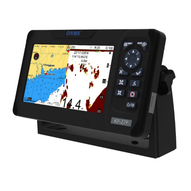 ONWA KP-27F 7-inch LCD Multifunctional Marine GPS Chart Plotter Built-in Fish Finder Support for K-Chart/C-Map