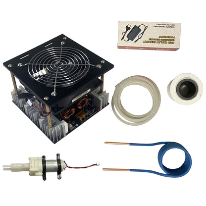 220V ZVS High Frequency Induction Heater 3000W with 70ML Graphite Crucible for Heating and Quenching of Small Iron Metal