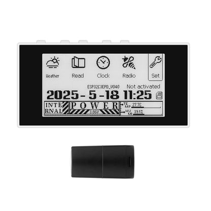 HAMGEEK RW01 Mini E-Ink Reader E-Book Reader (Black Panel) for Weather Clock Image Viewing Alarm TXT &amp; EPUB Files