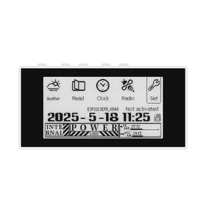 HAMGEEK RW01 Mini E-Ink Reader E-Book Reader (Black Panel) for Weather Clock Image Viewing Alarm TXT &amp; EPUB Files