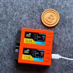 Nerdminer S19 78KH/s 2W BTC Miner Bitcoin Miner Bitcoin Lottery Miner (Orange Shell) w/ Two Displays