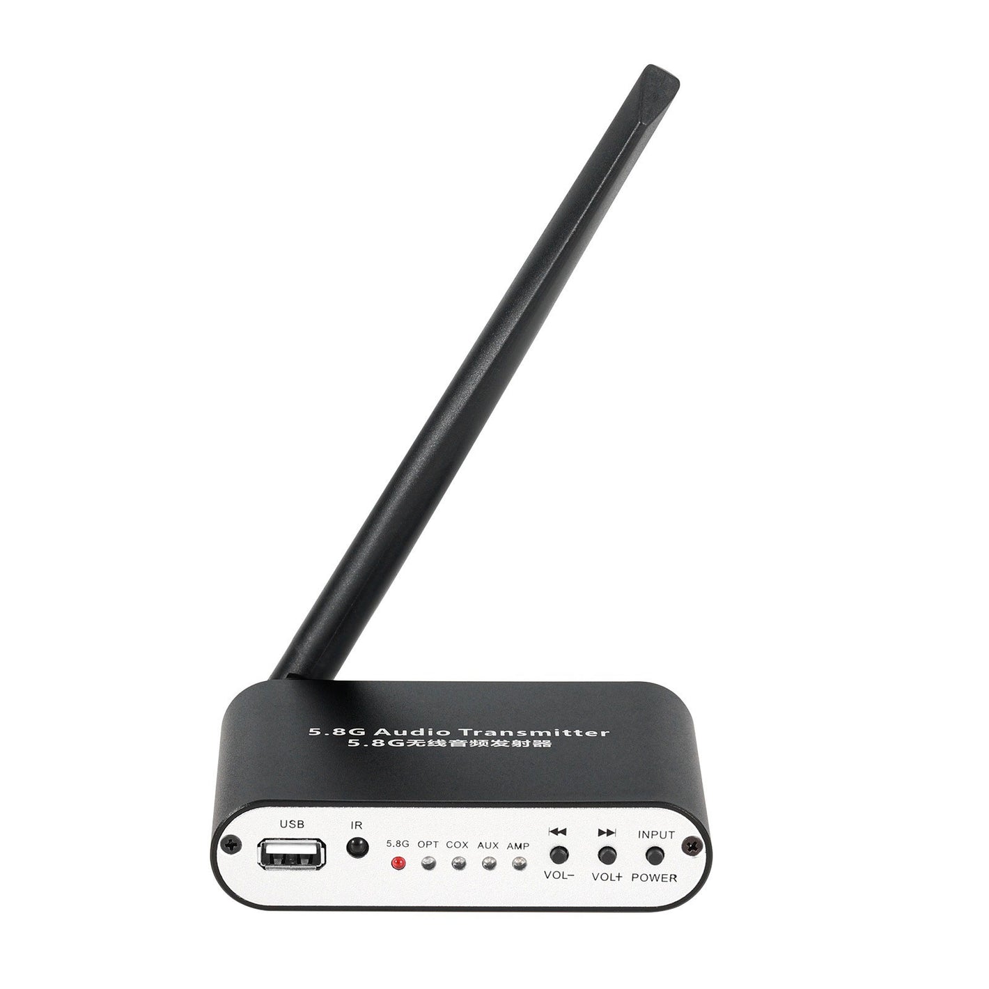 T58G-B HiFi 5.8GHz Wireless Audio Transmitter Audio Extender Support Optical/Coaxial/AUX/AMP/USB Input