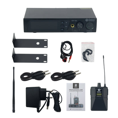 ER-102 Professional Wireless IEM System Bluetooth5.0 UHF 510MHz-580MHz In Ear Monitoring System with 1 Receiver