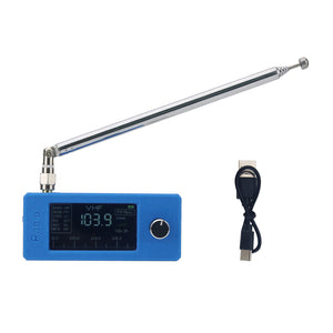 Blue Pocket-sized 0.5-108MHz SI4732 Radio RF Receiver 1.9-inch IPS Screen Support LSB USB AM FM Modes with Telescopic Antenna