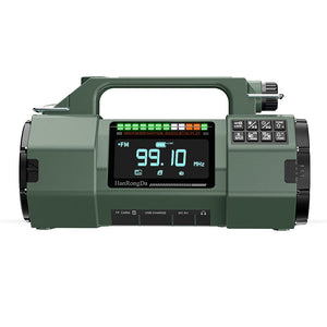 Deep Green HRD-908 Emergency Multifunctional Hand Crank Radio FM/MW/SW/VHF/WB Solar Power Generation Radio