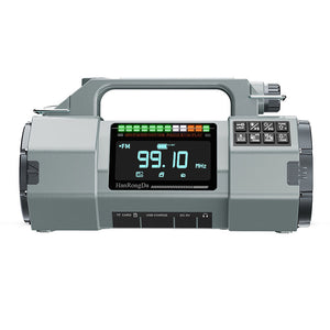 Grey HRD-908 Emergency Multifunctional Hand Crank Radio FM/MW/SW/VHF/WB Solar Power Generation Radio