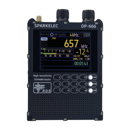 HamGeek DP-666 Full Band DSP Receiver FM/LW/MW/SW/OIRT Radio with 2.8" Touch Screen + Touch Pen + Donut WB Antenna