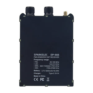 HamGeek DP-666 Full Band DSP Receiver FM/LW/MW/SW/OIRT Radio with 2.8" Touch Screen + Touch Pen + Donut WB Antenna