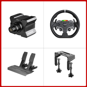 MOZA R5 5.5Nm Direct Drive Wheel Base + 11&quot; ES Steering Wheel + 2-Pedal SRP Lite + Table Clamp