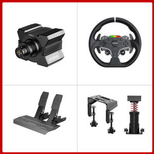MOZA R5 5.5Nm Wheel Base + 11&quot; ES Steering Wheel + 2-Pedal SRP Lite + Performance Kit + Table Clamp