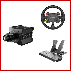 MOZA R12 V2 12Nm Direct Drive Wheel Base + 13-Inch RS V2 Steering Wheel + SR-P 2-Pedal Set for Games