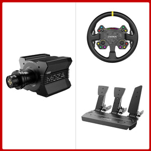MOZA R12 V2 12Nm Direct Drive Wheel Base + 13-Inch RS V2 Racing Steering Wheel + SR-P 3-Pedal Set