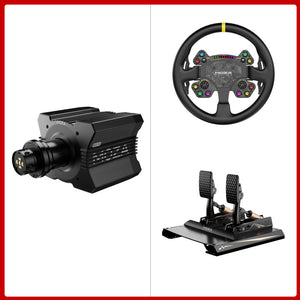 MOZA R12 V2 12Nm Direct Drive Wheel Base + 13-Inch RS V2 Racing Steering Wheel + CRP2 2-Pedal Set
