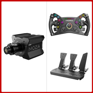MOZA RACING R12 V2 12Nm Direct Drive Wheel Base + 300mm/11.8&quot; KS Steering Wheel + SR-P 3-Pedal Set
