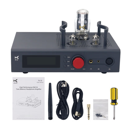 xDuoo TA-32 Bluetooth5.1 Electronic Tube HiFi DAC Headphone Amplifier 3000mW Balanced Output with 3.12-inch OLED Screen
