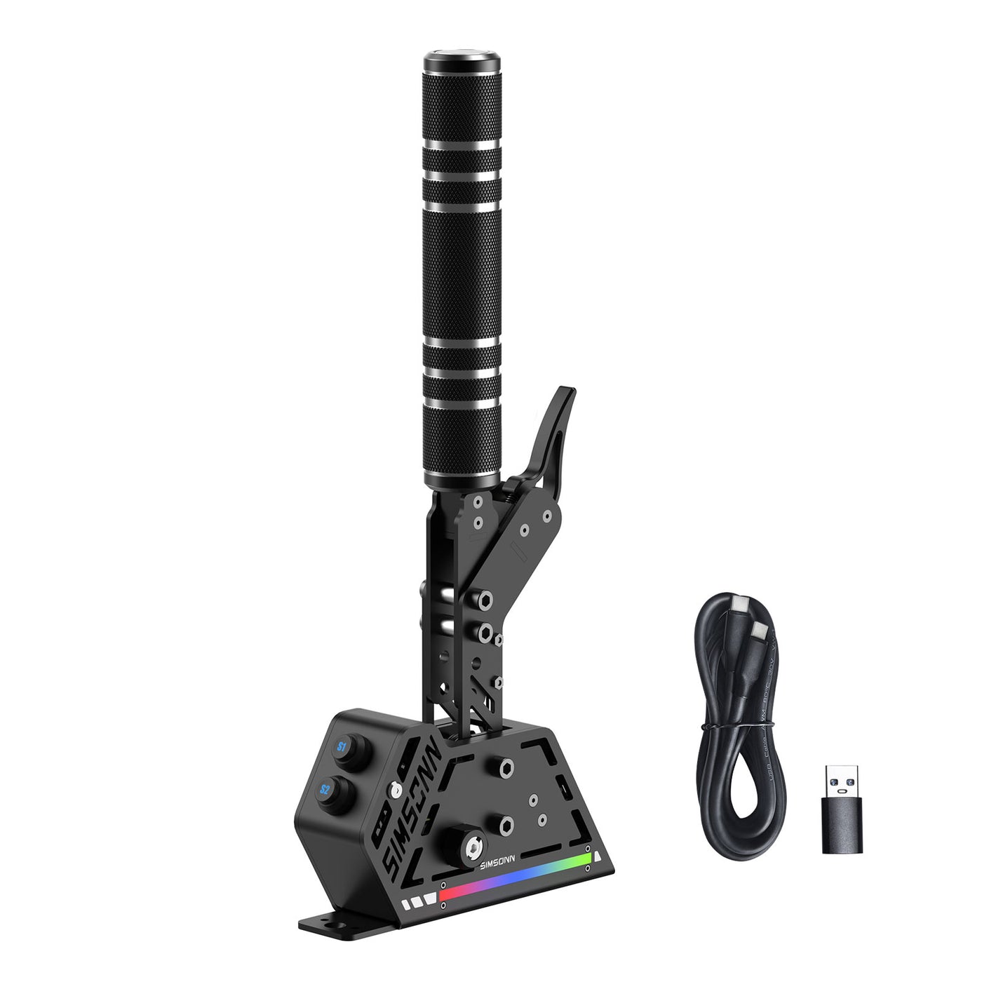 SIMSONN SQ Pro 20CM-Handle Shifter RGB Racing Simulator Sequential Shifter High-precision Hall Sensor shifter for PC Games