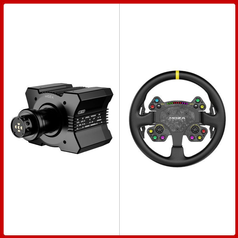 MOZA RACING R9 V3 9Nm Direct Drive Wheel Base + 13-Inch RS V2 Steering Wheel + Optional SR-P 2-/3-Pedal Set