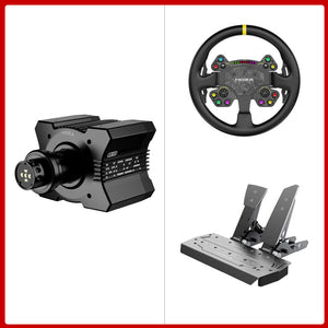 MOZA RACING R9 V3 9Nm Direct Drive Wheel Base + 13-Inch RS V2 Steering Wheel + SR-P 2-Pedal Set