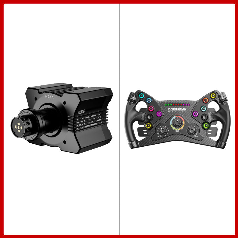 MOZA R9 V3 9Nm DD Wheel Base with Force Feedback + 11.8" KS Steering Wheel + Optional SR-P 2-/3-Pedal Set