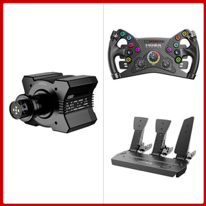 MOZA RACING R9 V3 9Nm Direct Drive Wheel Base + 300mm/11.8&quot; KS Steering Wheel + SR-P 3-Pedal Set