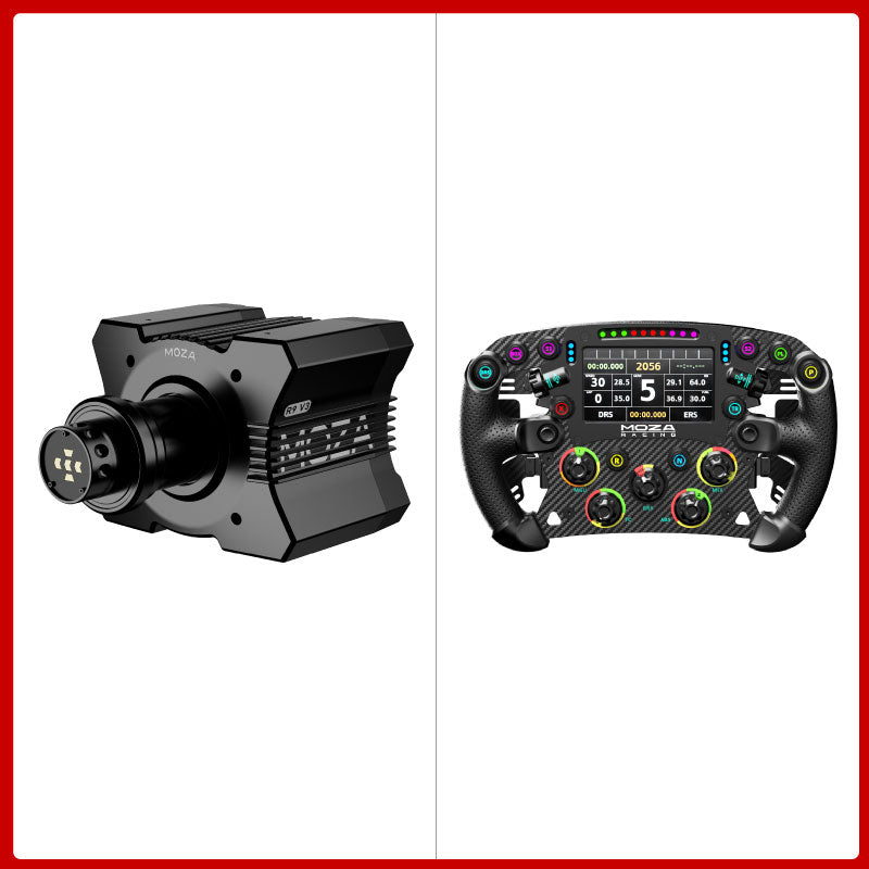 MOZA R9 V3 9Nm DD Wheel Base + 11" FSR2 Formula Steering Wheel with 6 Paddles + Optional SR-P 2-/3-Pedal Set