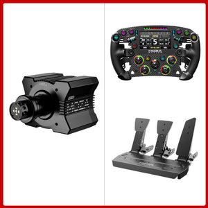 MOZA R9 V3 9Nm Direct Drive Wheel Base + 280mm/11&quot; FSR2 Formula Steering Wheel + SR-P 3-Pedal Set
