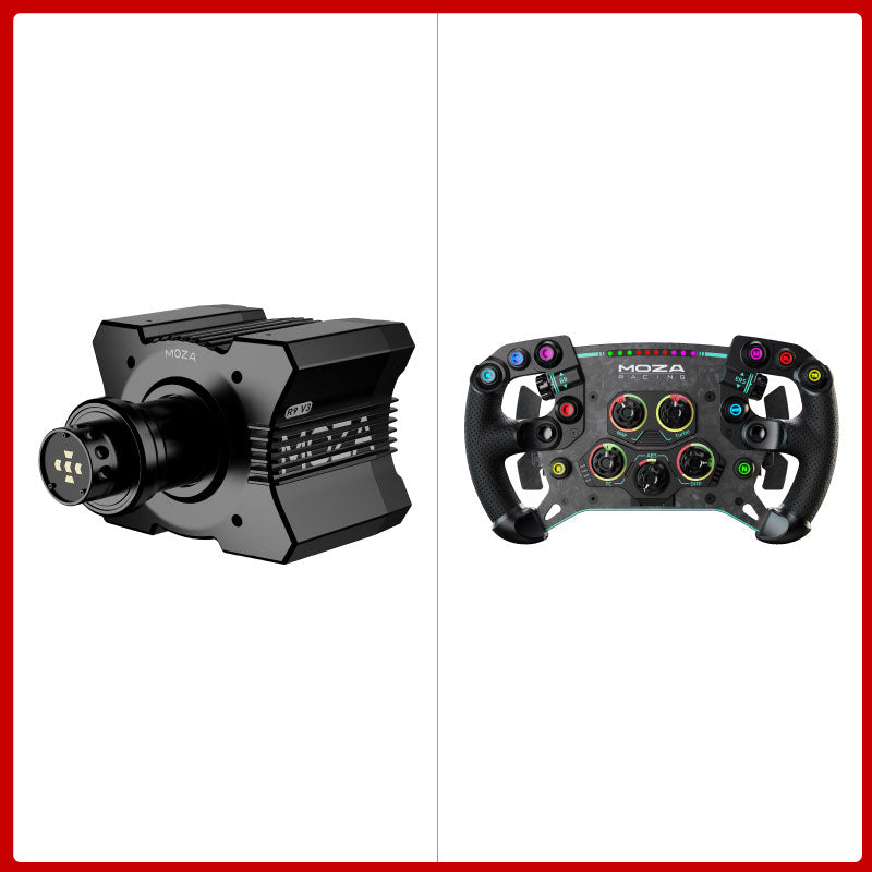 MOZA R9 V3 9Nm DD Wheel Base with Force Feedback + 11.8" GS V2P GT Wheel + Optional SR-P 2-/3-Pedal Set