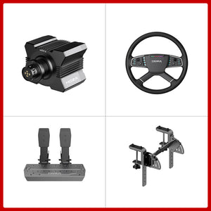 MOZA R5 5.5Nm DD Wheel Base + 15.8&quot; TSW Truck Wheel + 2-Pedal SRP Lite + Table Clamp for TSW Truck Wheel