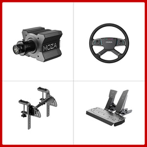 MOZA R9 V3 9Nm Direct Drive Wheel Base + 15.8&quot; TSW Truck Wheel + Table Clamp + SR-P 2-Pedal Set
