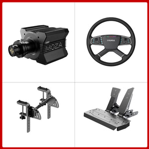 MOZA R12 V2 12Nm Direct Drive Wheel Base + 15.8&quot; TSW Truck Wheel + Table Clamp + SR-P 2-Pedal Set