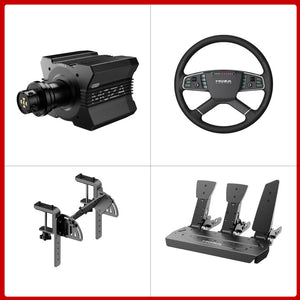 MOZA R12 V2 12Nm Direct Drive Wheel Base + 15.8&quot; TSW Truck Wheel + Table Clamp + SR-P 3-Pedal Set