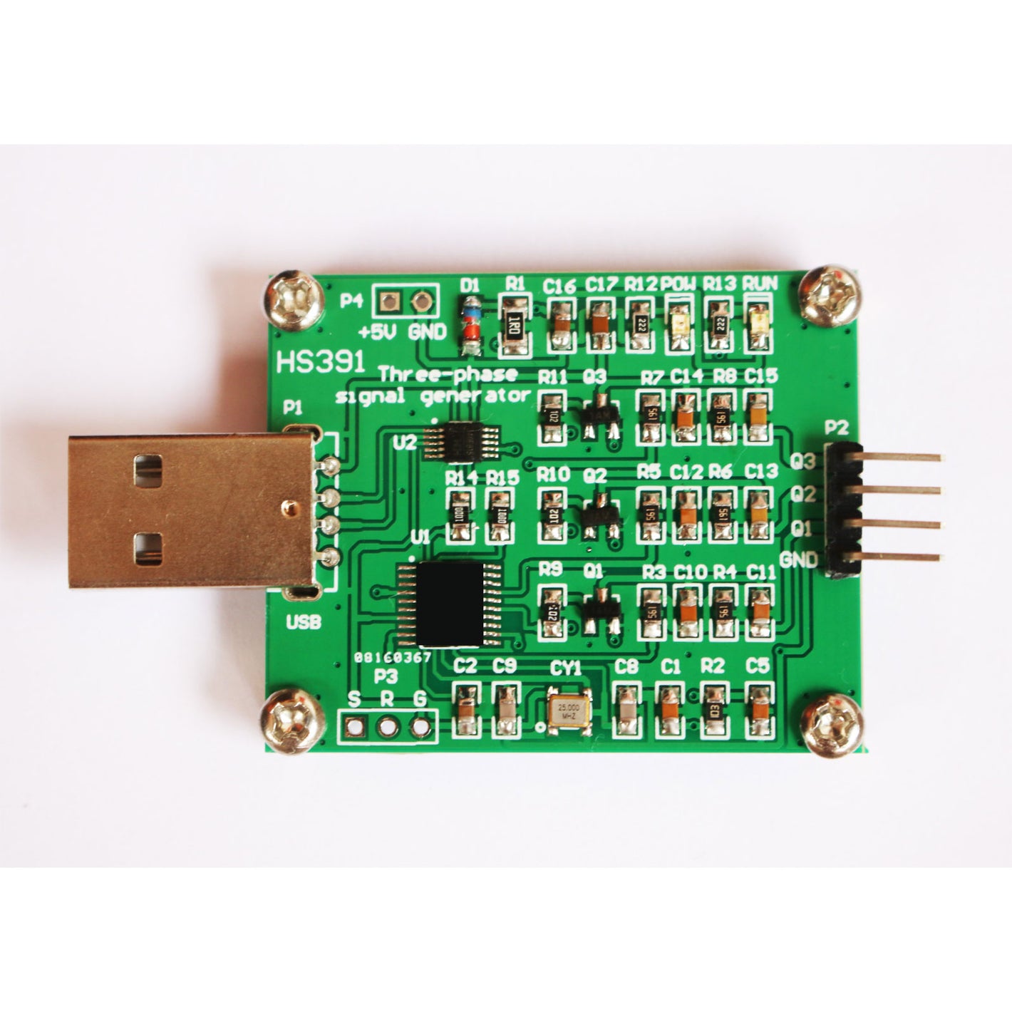 New HS391 USB 1Hz-5kHz Three-phase Sine Wave Signal Generator Module (Filtering) Support Amplitude Control