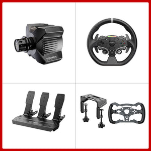 MOZA R3 3.9Nm Wheel Base + 11&quot; ESX Racing Wheel for XBOX/PC + 3-Pedal SRP Lite + Table Clamp + Formula Wheel Mod