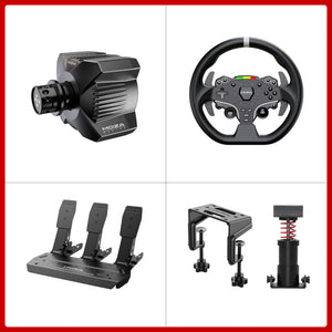 MOZA R3 Wheel Base + 11&quot; ES Lite Steering Wheel + 3-Pedal SRP Lite + Performance Kit + Table Clamp for PC