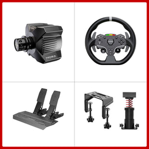 MOZA R3 Wheel Base + 11&quot; ES Lite Steering Wheel + 2-Pedal SRP Lite + Performance Kit + Table Clamp for PC
