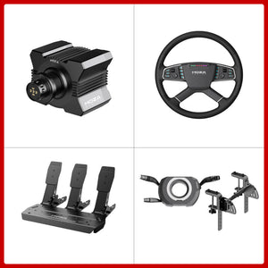 MOZA R5 5.5Nm Wheel Base + 15.8&quot; TSW Truck Wheel + 3-Pedal SRP Lite + Wiper Turn Signal Kit + Table Clamp