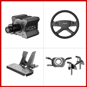 MOZA R9 V2 9Nm Wheel Base + 15.8&quot; TSW Truck Wheel + 2-Pedal SR-P + Wiper Turn Signal Kit + Table Clamp