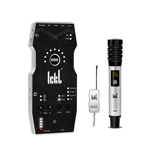 ICKB SO8 Sixth Generation Mobile Live Sound Card with ROSS Wireless Condenser Microphone for Live-streaming