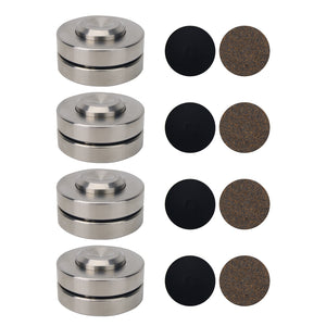 4pcs 45mm/1.8" Stainless Steel Speaker Feet Pads with 304 Stainless Steel Balls and Anti-slip Pads