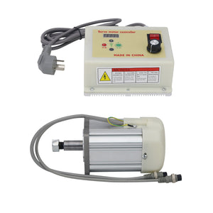 220V 2.2KW 4500RPM Permanent Magnet Brushless Motor Threaded + Keyed Shaft + Servo Motor Controller