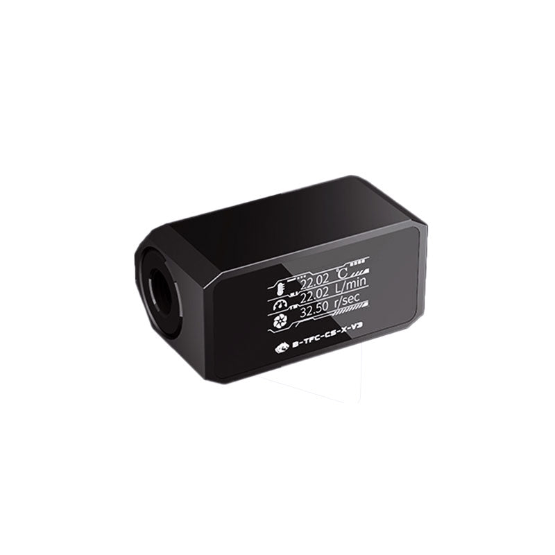 B-TFC-CS-X-V3 1-30LPM Water Cooler System Monitor Flowmeter Thermometer with HD OLED 5-12VDC