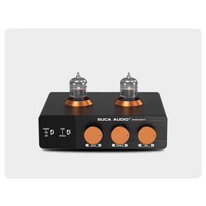 BOX P7 HiFi Vinyl Mic Amplifier MM Phono+RCA Input Preamplifier ECC83 Electronic Tube Amplifier