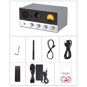 X10 Bluetooth5.4 HiFi ECC83 Electronic Tube Amplifier Digital Audio Decoder Power Amplifier Built-in 7 Light Effects