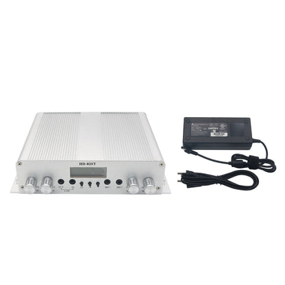 25W Professional FM Transmitter Stereo PLL Broadcast Radio Station with DC Power Supply