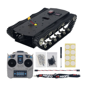 TS700 Tracked Robot Chassis Robot Tank Chassis Metal Track w/ Motor Encoding Disk with Remote Controller