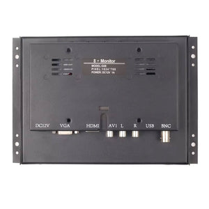 8&quot; 1024×768 Industrial Monitor GC08-R Resistive Touch Screen w/ BNC VGA HDMI-Compatible AV USB Ports