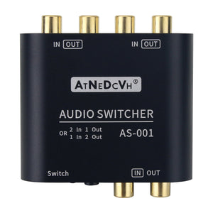 STWX-SW003 2-IN 1-OUT/1-IN 2-OUT Audio Switch Support Remote Control for Power Amplifiers and Signal Sources