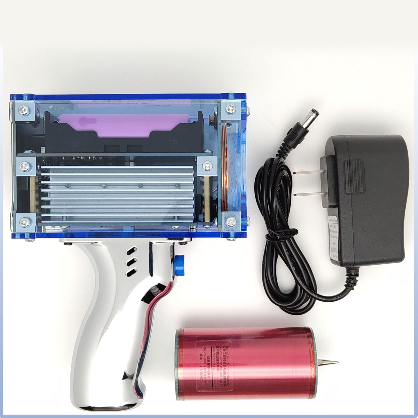 Portable Handheld Tesla Coil 3.0 PRO Version 0-500uS 7-level Adjustable Power Pulse Width (2600mAH meets 20000 arcs)