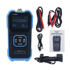 FNIRSI HRM-10 0-200ohm High Precision 18650 Lithium Battery Internal Resistance Tester with Testing Probe and Battery Holder